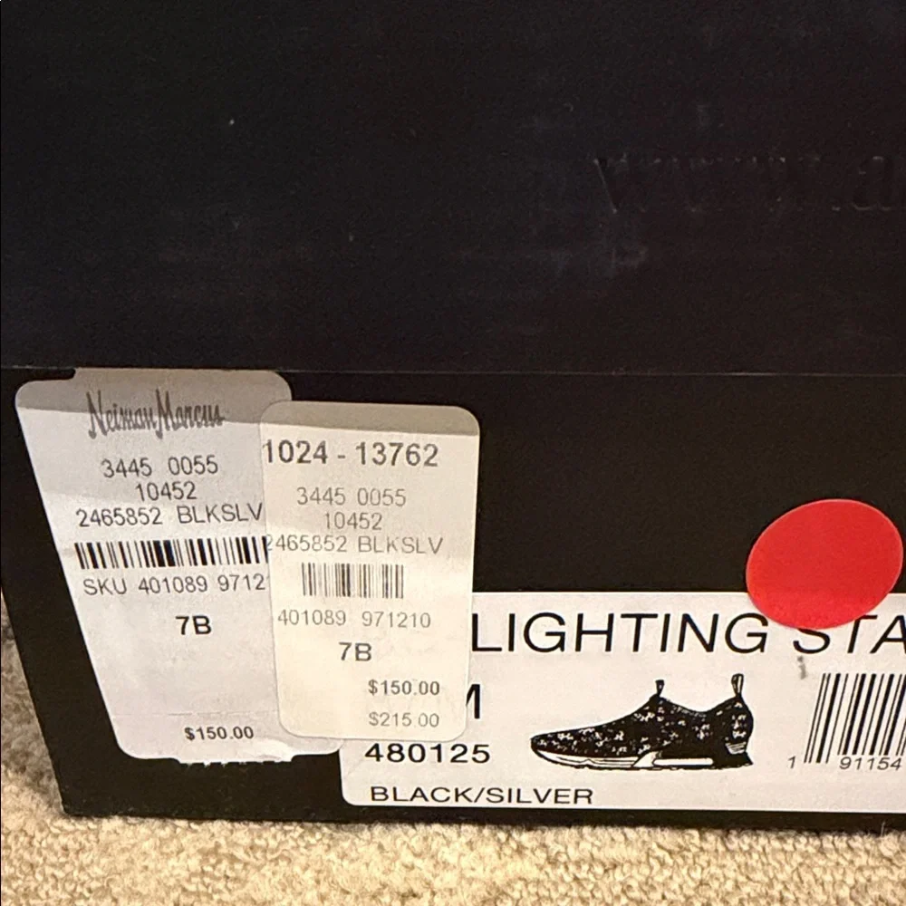 Ash Lightning Star Slip On Wedge Sneakers Black and Silver - Picture 8 of 10